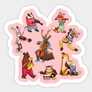 Musician cartoon animals Sticker